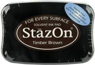 🌲 tsukineko full-size stazon multi-surface inkpad in timber brown - versatile and long-lasting ink for crafting logo