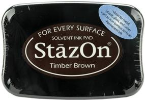 img 1 attached to 🌲 Tsukineko Full-Size StazOn Multi-Surface Inkpad in Timber Brown - Versatile and Long-lasting Ink for Crafting