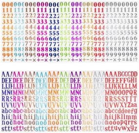 img 4 attached to 🌈 Vibrant 20 Sheet Colorful Alphabet Letter and Number Sticker Set for Creative Crafts, Scrapbooking, and DIY Greeting Cards