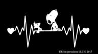 ur impressions mwht snoopy and woodstock heartbeat наклейка виниловая наклейка графика для автомобиля, грузовика, внедорожника, фургона, стены, окна, ноутбука логотип