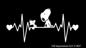 img 2 attached to UR Impressions MWht Snoopy And Woodstock Heartbeat Наклейка Виниловая наклейка Графика для автомобиля, грузовика, внедорожника, фургона, стены, окна, ноутбука