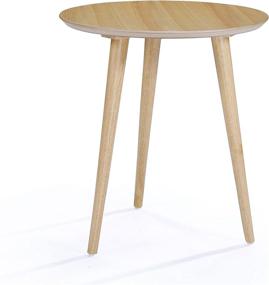 img 4 attached to 🪑 Evangeline Natural Oak Wood End Table with Faux Wood Overlay: Stylish and Durable!