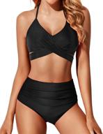 holipick waisted bathing bandage swimsuits logo