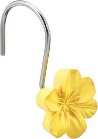 img 4 attached to 🌼 Vibrant Yellow Flower Shower Curtain Hooks by Amazon Basics