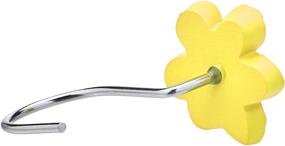 img 2 attached to 🌼 Vibrant Yellow Flower Shower Curtain Hooks by Amazon Basics