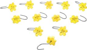 img 1 attached to 🌼 Vibrant Yellow Flower Shower Curtain Hooks by Amazon Basics
