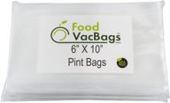 🥫 100 foodvacbags 6x10-inch pint vacuum sealer storage bags: compatible with foodsaver machines, commercial grade, bpa free, heavy duty - sous vide cook friendly логотип