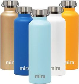 img 4 attached to 🌬️ MIRA 25 oz Alpine Thermos Flask with Stainless Steel Vacuum Insulation - Hydro Bottle for Cold Water up to 24 Hours, Hot Beverages up to 12 Hours - Matte Pearl Blue - BPA-Free Lid and 2 Lids Included