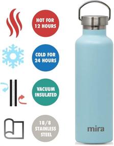 img 2 attached to 🌬️ MIRA 25 oz Alpine Thermos Flask with Stainless Steel Vacuum Insulation - Hydro Bottle for Cold Water up to 24 Hours, Hot Beverages up to 12 Hours - Matte Pearl Blue - BPA-Free Lid and 2 Lids Included