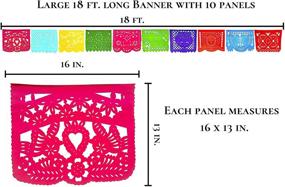img 2 attached to 🎉 Яркий пластиковый баннер Muunek: "Mexico Querido", 10 панелей по 18 футов, украшение для мексиканской фиесты.