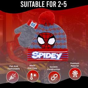 img 2 attached to Warm and Cozy: Marvel Spider Man Toddler Winter Mittens for Boys' Cold Weather Adventures!