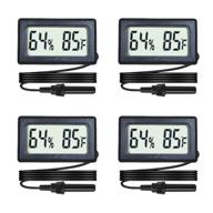 🌡️ veanic 4-pack mini digital hygrometer thermometer gauge with probe - large number lcd display for temperature and humidity monitoring in incubators, reptile tanks, plant terrariums, humidors, guitar cases, and greenhouses logo