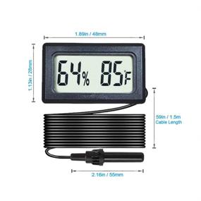 img 3 attached to 🌡️ Veanic 4-Pack Mini Digital Hygrometer Thermometer Gauge with Probe - Large Number LCD Display for Temperature and Humidity Monitoring in Incubators, Reptile Tanks, Plant Terrariums, Humidors, Guitar Cases, and Greenhouses