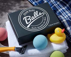 img 1 attached to Попробуйте наполнить свой душ свежестью с помощью набора из 6 бомб для ванн для мужчин "Soak Your Balls" для расслабления и освежения.