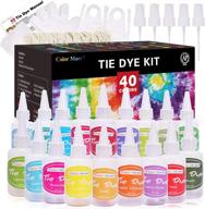 🎨 tie dye kit with spray nozzles – permanent, 40 vibrant colors dye set with rubber bands, gloves, apron, and table covers – craft arts fabric textile party handmade diy project supplies logo