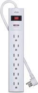 💡 high-performance kmc 6-outlet surge protector power strip - 15-foot cord, 1200 joule, overload protection logo