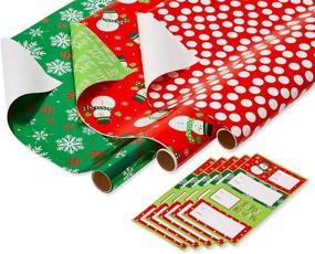 img 2 attached to 🎁 Get Festive with American Greetings Foil Christmas Wrapping Paper: A 69-Count Variety Set with Gridlines and Gift Tags, Covering 225 sq. ft.