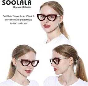 img 2 attached to 👓 Soolala Womens Anti-Blue Light Triangle Reading Glasses: Fashionable Eyeglass Frame for Eye Protection