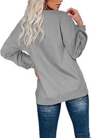 img 1 attached to 👕 Stylish and Comfortable: OFEEFAN Women's Casual Sweatshirts with Henley Button Up - Trendy Long Sleeve Tunic Tops