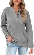 👕 stylish and comfortable: ofeefan women's casual sweatshirts with henley button up - trendy long sleeve tunic tops logo