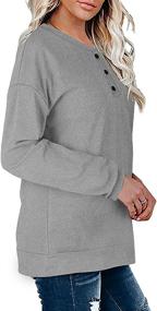 img 2 attached to 👕 Stylish and Comfortable: OFEEFAN Women's Casual Sweatshirts with Henley Button Up - Trendy Long Sleeve Tunic Tops