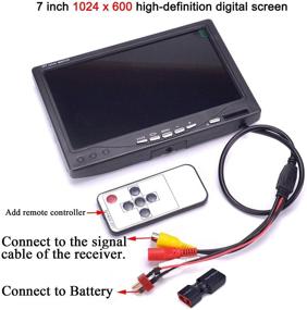 img 2 attached to 📺 Optimized RC 7 Inch FPV Monitor with 1024x600 IPS LCD Display Screen & Sun Shield Hood for RC FPV Drone Quadcopter