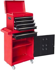 img 2 attached to TCE ATBT1204T-RB Torin Rolling Garage Workshop Tool Organizer: Detachable 4 Drawer Tool Chest With Large Storage Cabinet And Adjustable Shelf