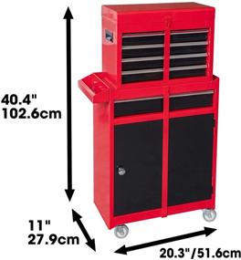 img 3 attached to TCE ATBT1204T-RB Torin Rolling Garage Workshop Tool Organizer: Detachable 4 Drawer Tool Chest With Large Storage Cabinet And Adjustable Shelf