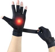 🧤 copper compression arthritis gloves with strap & wrist brace for carpal tunnel relief – fingerless compression gloves for men and women логотип