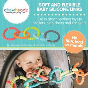 img 3 attached to 👶 Chewbeads Silicone Baby Links: Multi-Use Toy Rings for Stroller, Car Seat & More - BPA-Free, Phthalate-Free - Includes 5 Colorful Links