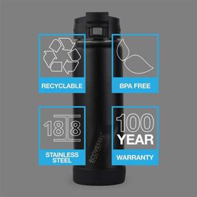 img 3 attached to ☕️ EcoVessel Perk Stainless Steel Coffee Tumbler & Tea Bottle: Vacuum Insulated Travel Infuser with Strainer and Push-Button Lid