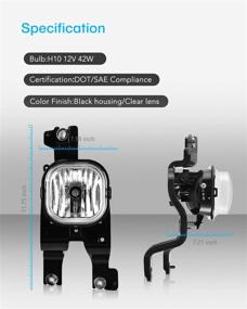 img 3 attached to Противотуманные фары AUTOFREE для FORD F250 350 450 2008-2010 гг: мощная сборка противотуманных фар с проводным комплектом и выключателем - 1 пара (с прозрачной линзой)
