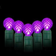 🔮 ul listed purple led christmas lights, g12, 70 count, indoor/outdoor, 35.5ft, green wire, 6in spacing логотип