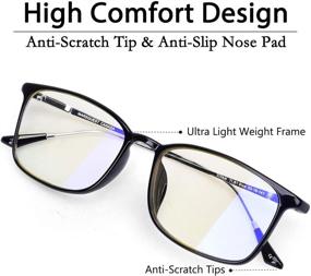 img 1 attached to 👓 Unisex Computer Glasses - Anti-Eyestrain Blue Light Blocking Glasses