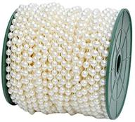 b&s feel 5mm ivory faux pearl beads garland roll strand - 99 feet wedding party decoration, pearl bead strand roll logo