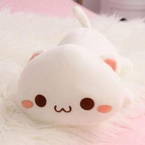 img 1 attached to 🐱 Wego White Kitten Plush Toy - Stuffed Animal Pet Cute Kitten Kitty, Very Soft Anime Kawaii Cat Plush Hugging Pillow for Kids, 20 inches