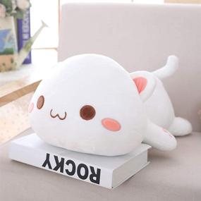 img 2 attached to 🐱 Wego White Kitten Plush Toy - Stuffed Animal Pet Cute Kitten Kitty, Very Soft Anime Kawaii Cat Plush Hugging Pillow for Kids, 20 inches