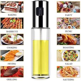 img 2 attached to 🌿 Premium Olive Oil Sprayer Mister for Cooking, BBQ, Salad, Baking, Roasting, Grilling - Stainless Steel Spray Bottle