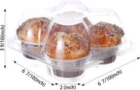 img 1 attached to 🧁 12 pack of Clear Cupcake Boxes with 4 Compartments - High Dome Plastic Cupcake Container for To-Go - Disposable Cupcake Holders with Lid - Cupcake Packaging Transporter