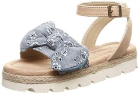 img 2 attached to 👡 Стильные и удобные: детские шлепанцы BEARPAW Genesis Chambray для веселого дня.