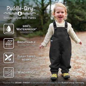 img 1 attached to JAN & JUL Puddle-Dry Waterproof Bib Rain Pants: A Must-Have for Toddler Kids
