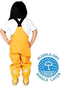 img 3 attached to JAN & JUL Puddle-Dry Waterproof Bib Rain Pants: A Must-Have for Toddler Kids