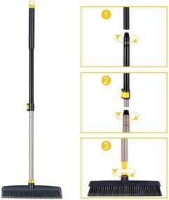 img 1 attached to Yocada Heavy-Duty Push Broom with Stiff Bristles, Telescopic Handle, Ideal for Cleaning Bathrooms, Kitchens, Patios, Garages, Decks, Concrete, Wood, Stone, and Tile Floors – Commercial Grade