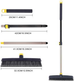 img 3 attached to Yocada Heavy-Duty Push Broom with Stiff Bristles, Telescopic Handle, Ideal for Cleaning Bathrooms, Kitchens, Patios, Garages, Decks, Concrete, Wood, Stone, and Tile Floors – Commercial Grade