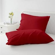 🛏️ aladdin home set of 2 organic bamboo pillowcases in queen size 20&#39;&#39;x30&#39;&#39; - luxuriously soft, cool for hot sleepers - burgundy logo