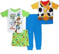 disney boys' toy story 4-piece cotton pajama set: comfortable sleepwear for kids logo
