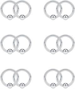 img 4 attached to 💎 Captive Piercing Eyebrow Jewelry in Stainless Steel – Ideal Women's Body Jewelry for Enhanced Style