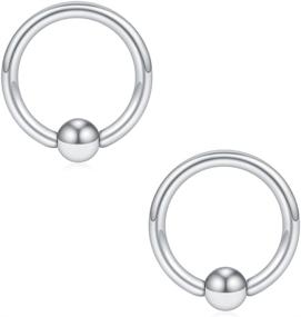 img 2 attached to 💎 Captive Piercing Eyebrow Jewelry in Stainless Steel – Ideal Women's Body Jewelry for Enhanced Style