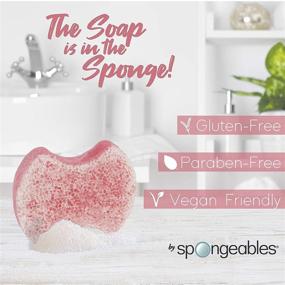 img 1 attached to 👣 Spongeables Pedi Scrub Foot Exfoliating Sponge - Heel Buffer, Pedicure Oil, 5+ Washes - Lavender Scent, Pink - Pack of 6