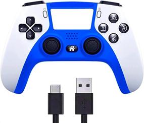 img 4 attached to 🎮 Blue Donop Wireless Controller Compatible for PS4 / Slim/Pro Console, with Double Vibration, 6-Axis Gyro Sensor, Speaker, Built-in Audio Jack and Charging Cable